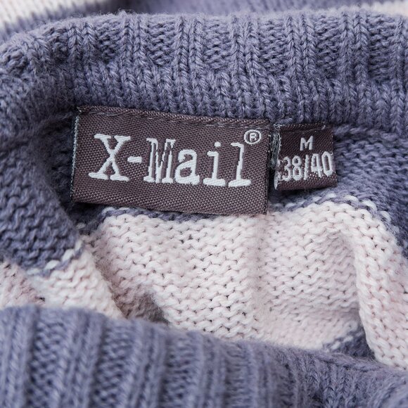 Vintage 90s X-Mail Purple Striped Turtleneck Sweater - Picture 7 of 7